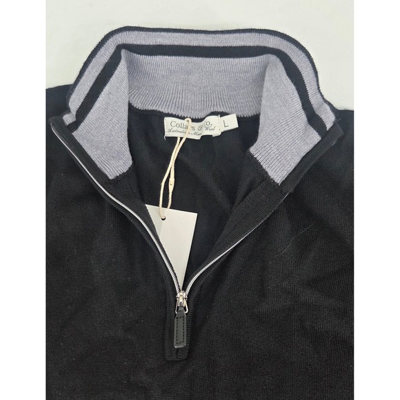 NWT Collars and Co Cashmere Touch Australian Merino Quarter Zip Sweater Large - Picture 3 of 8